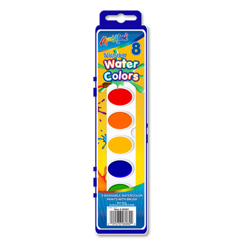 8 ct Washable Watercolor Paints With Brush