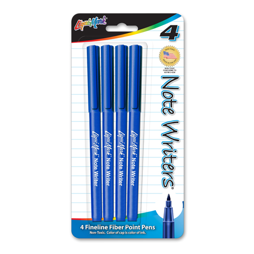 4 ct Note Writers® Fiber Point, Pocket Markers - Blue