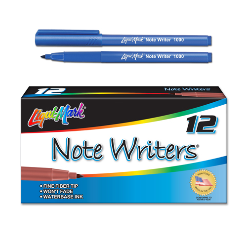 12 ct Note Writers® Fiber Point, Pocket Markers - Blue