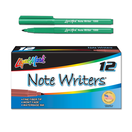 12 ct Note Writers® Fiber Point, Pocket Markers - Green