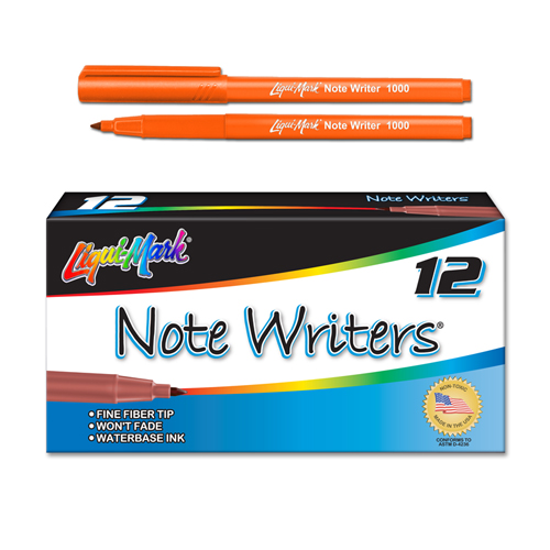 12 ct Note Writers® Fiber Point, Pocket Markers - Orange