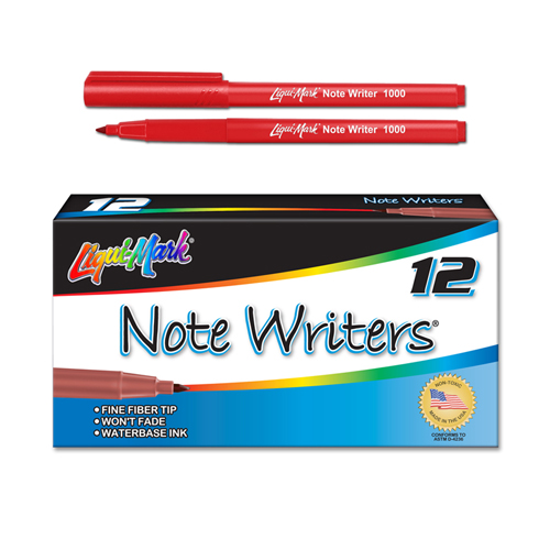 12 ct Note Writers® Fiber Point, Pocket Markers - Red