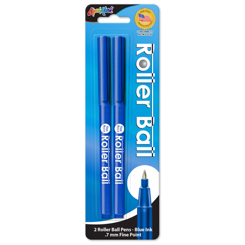 2 ct Roller Ball™ - Fine Point Pen - Blue