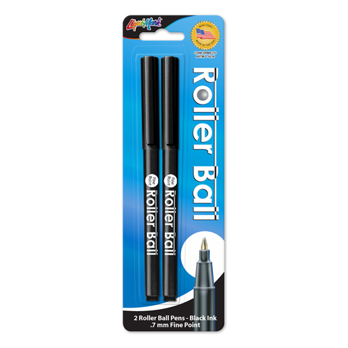 2 ct Roller Ball™ - Fine Point Pen - Black