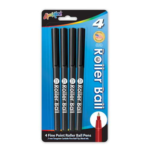 4 ct Roller Ball™, Fine Point Pen - Black