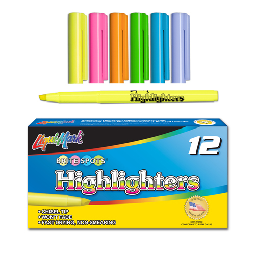 12 ct Brite Spots® Pocket Highlighters - Assorted