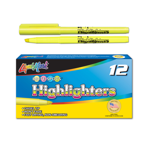 12 ct Brite Spots® Pocket Highlighters - Yellow