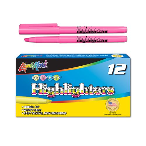 12 ct Brite Spots® Pocket Highlighters - Light Pink