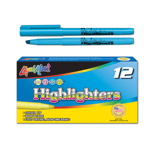 12 ct Brite Spots® Pocket Highlighters - Light Blue