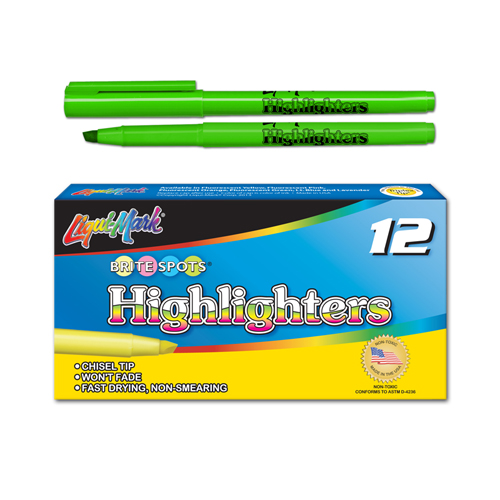 12 ct Brite Spots® Pocket Highlighters - Light Green