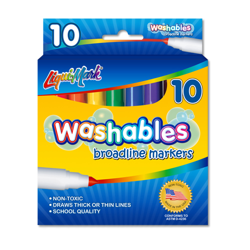 10 ct Broadline Washable Coloring Markers - Assorted