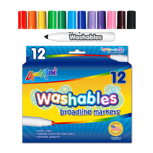12 ct Broadline Washable Markers - Assorted