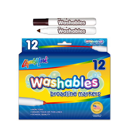 12 ct Broadline Washable Markers - Brown