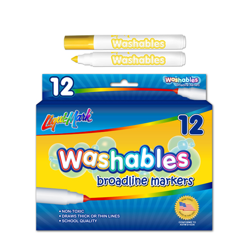 12 ct Broadline Washable Markers - Yellow