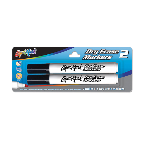2 ct Broadline, Bullet Tip Dry Erase Markers - Black