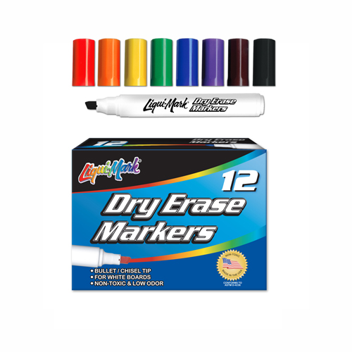 12 ct Broadline, Chisel Tip Dry Erase Markers- Assorted