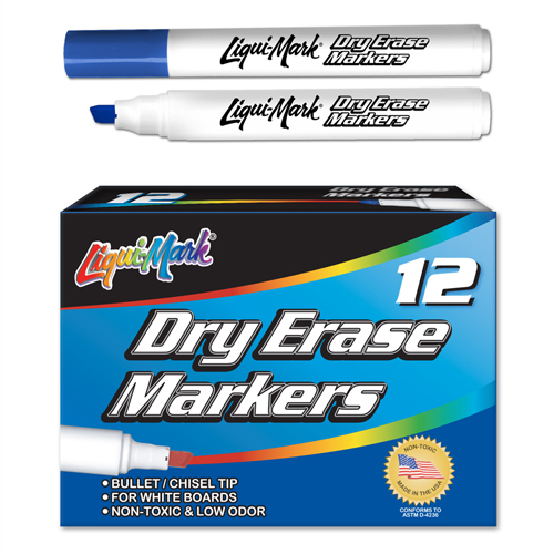 12 ct Broadline, Chisel Tip Dry Erase Markers- Blue