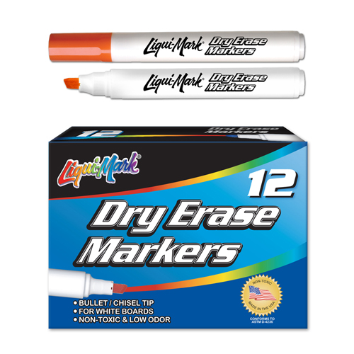 12 ct Broadline, Chisel Tip Dry Erase Markers- Orange