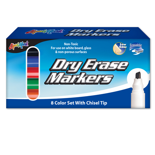 8 ct Broadline, Chisel Tip Dry Erase Markers - Assorted