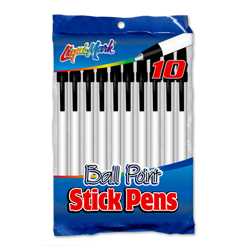 10 ct Medium Point Stick Pens - Black