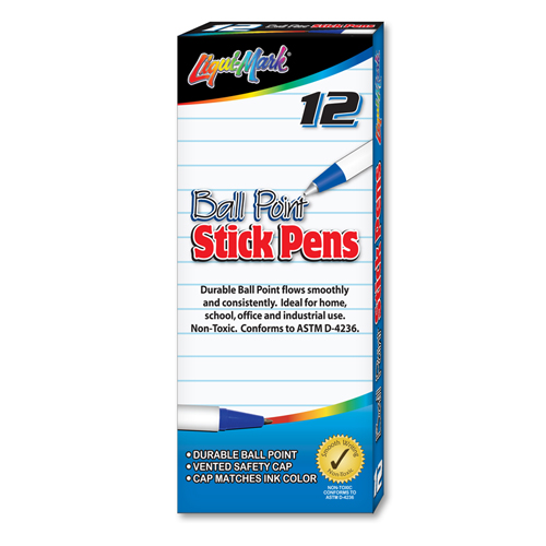 12 ct Medium Point Stick Pens - Blue