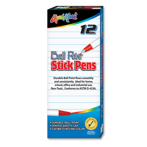 12 ct Medium Point Stick Pens - Red