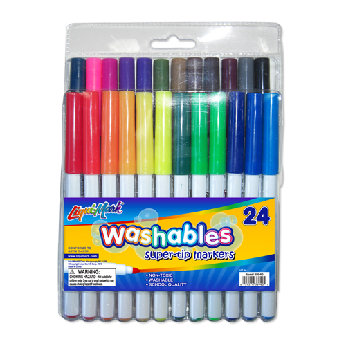 24 ct Super Tip Washable Markers - Assorted