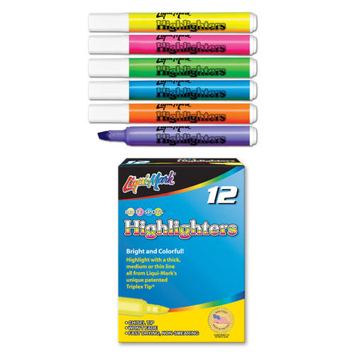 12 ct Broadline Highlighters - Assorted