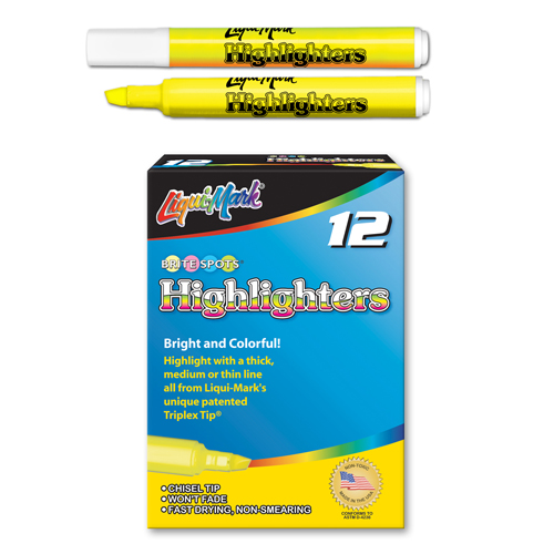 12 ct Broadline Highlighters - Yellow
