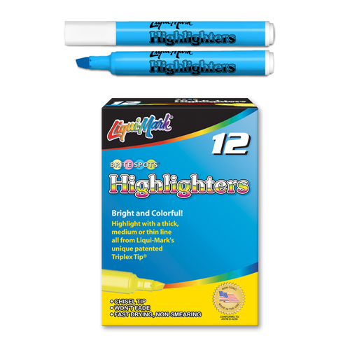 12 ct Broadline Highlighters - Blue