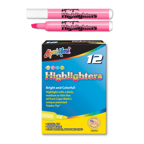 12 ct Broadline Highlighters - Pink