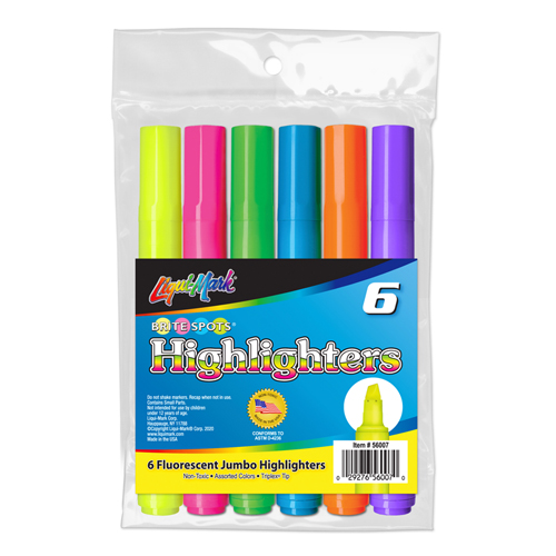 6 ct Broadline Fluorescent Highlighters - Assorted