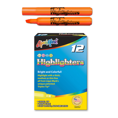 12 ct Broadline Fluorescent Highlighters - Orange