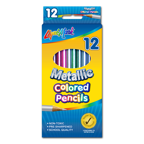 12 ct Metallic Colored Pencils - Assorted