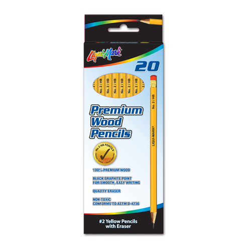 20 ct #2 HB Yellow Pencils with Pink Eraser