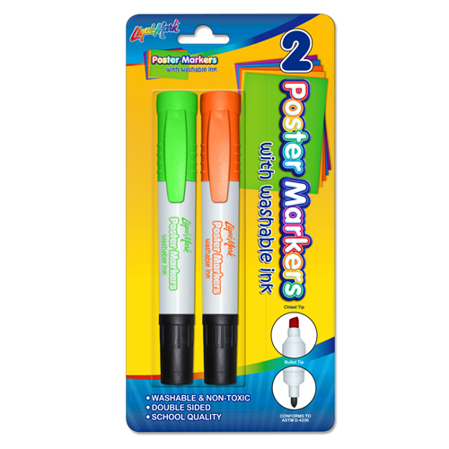 2 ct Washable Poster Markers - Green & Orange