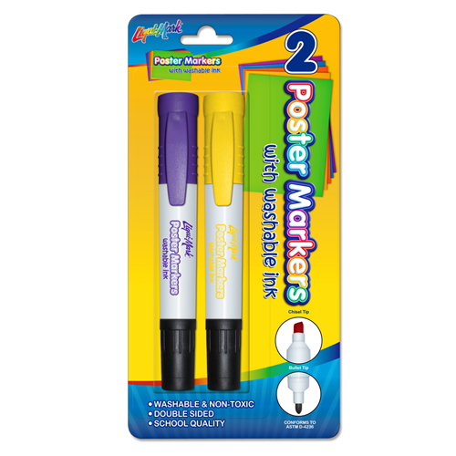 2 ct Washable Poster Markers - Purple & Yellow
