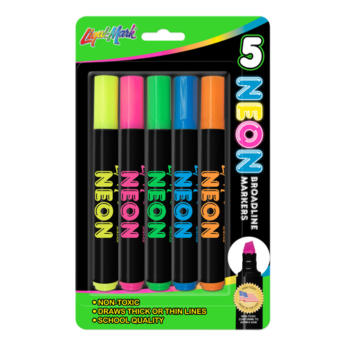 5 ct Neon Broadline Watercolor Markers