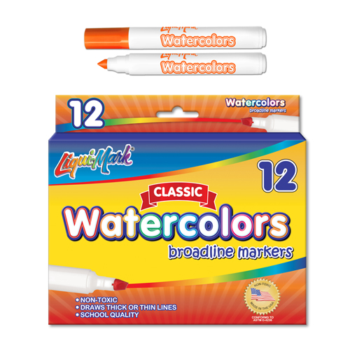 12 ct Broadline, Concial Tip Watercolor Markers - Orange