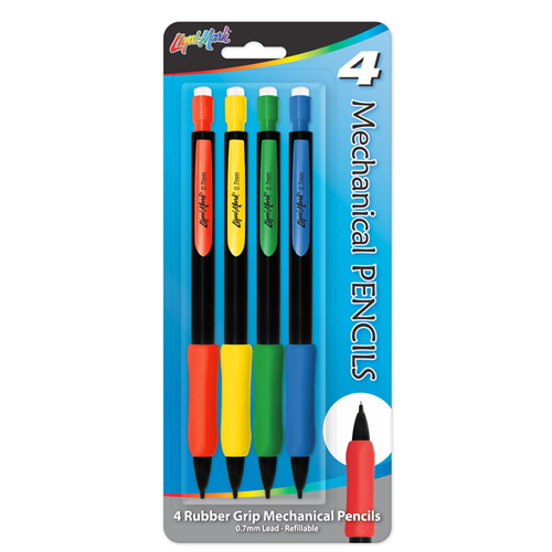 4 ct Mechanical Pencils with Rubber Grip