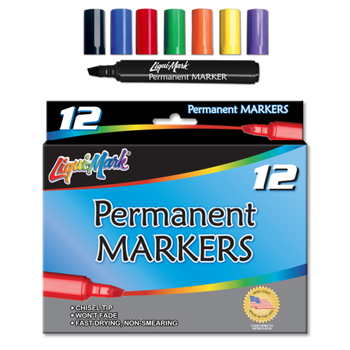 12 ct Broadline Permanent Markers - Assorted