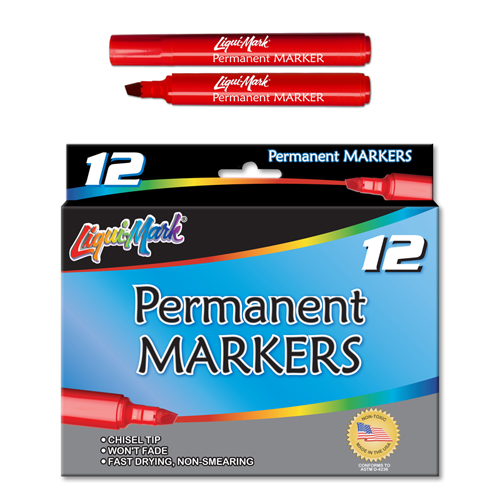 12 ct Broadline Permanent Markers - Red