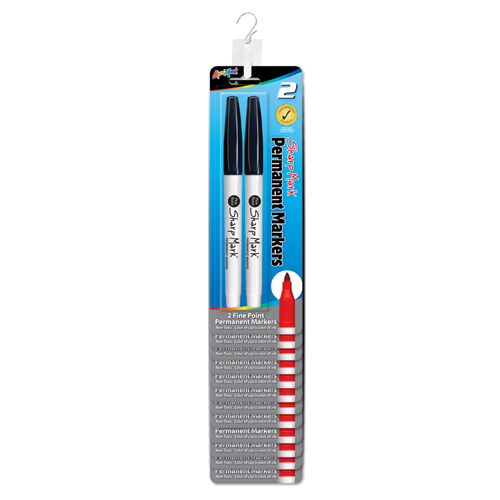 2 ct Sharp Mark® Fine Point Permanent Markers / 12 Pack Clip Strip