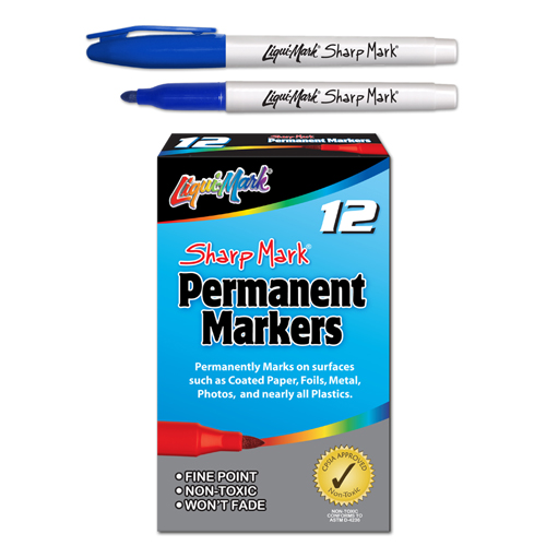 12 ct Sharp Mark® Fine Point Permanent Markers - Blue