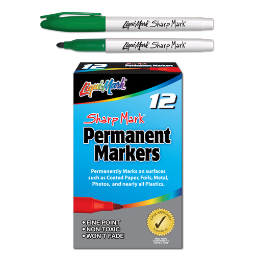 12 ct Sharp Mark® Fine Point Permanent Markers - Green
