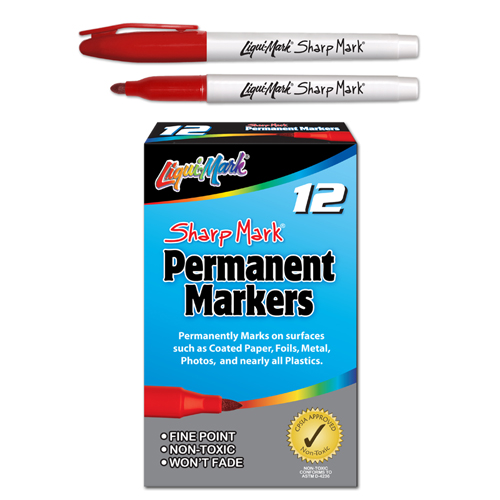 12 ct Sharp Mark® Fine Point Permanent Markers - Red