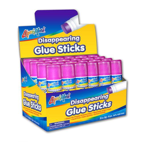 8 gr. PVP Disappearing-Washable Glue Stick - Display Unit