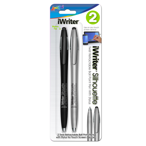 2 iWriter® Silhouette Retractable Ball Point Stylus Pens