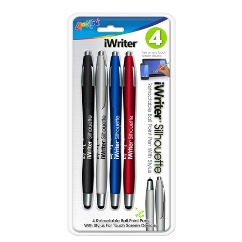 4 ct iWriter® Silhouette Retractable Ball Point Stylus Pens